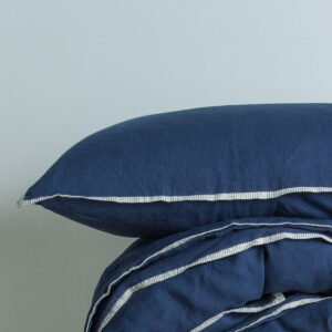 M-Home_Linen_Pillowcase_Navy_Fine_Stripe_Trim_Detail